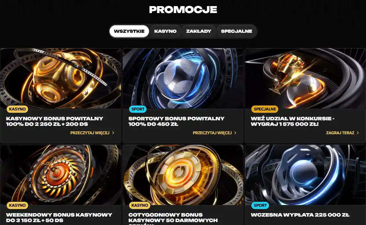 Aktualny katalog promocji Spinsy dla polskiej wersji serwisu